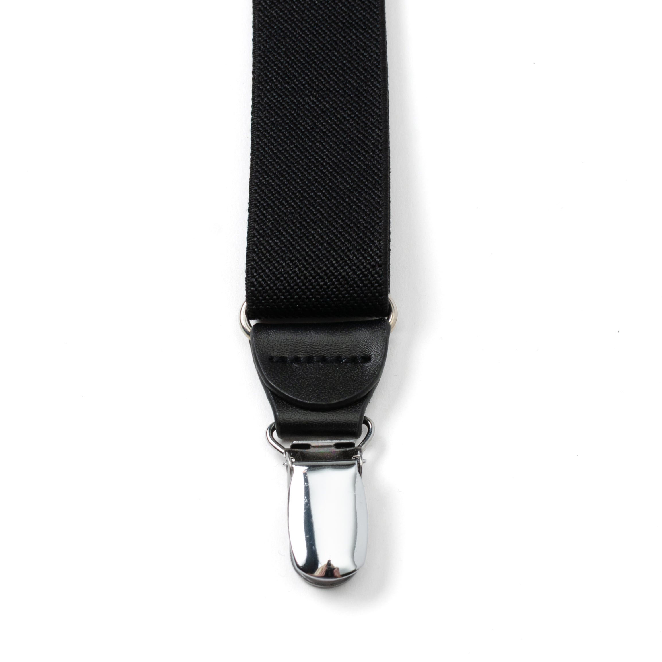Black Leather/Silver Clip X Back Suspenders Image 7