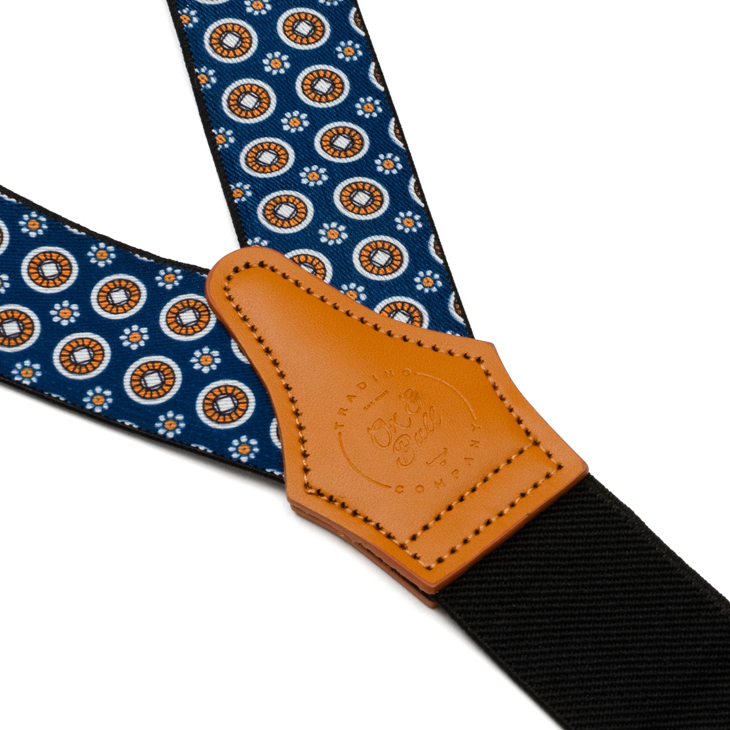 Blue Motif Patterned Convertible Suspenders Image 6