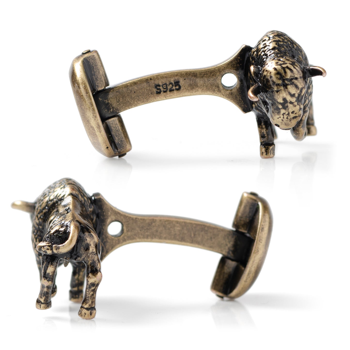 Antique Bronze Bison Cufflinks Image 4