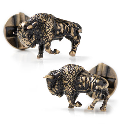 Antique Bronze Bison Cufflinks Image 1