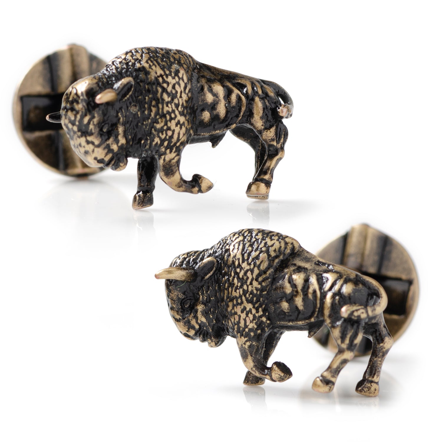 Antique Bronze Bison Cufflinks Image 1