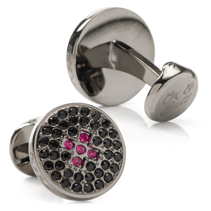Crystal Button Pave Cufflinks Image 2