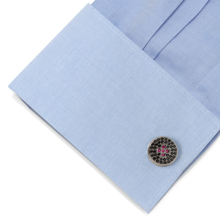 Crystal Button Pave Cufflinks Image 3