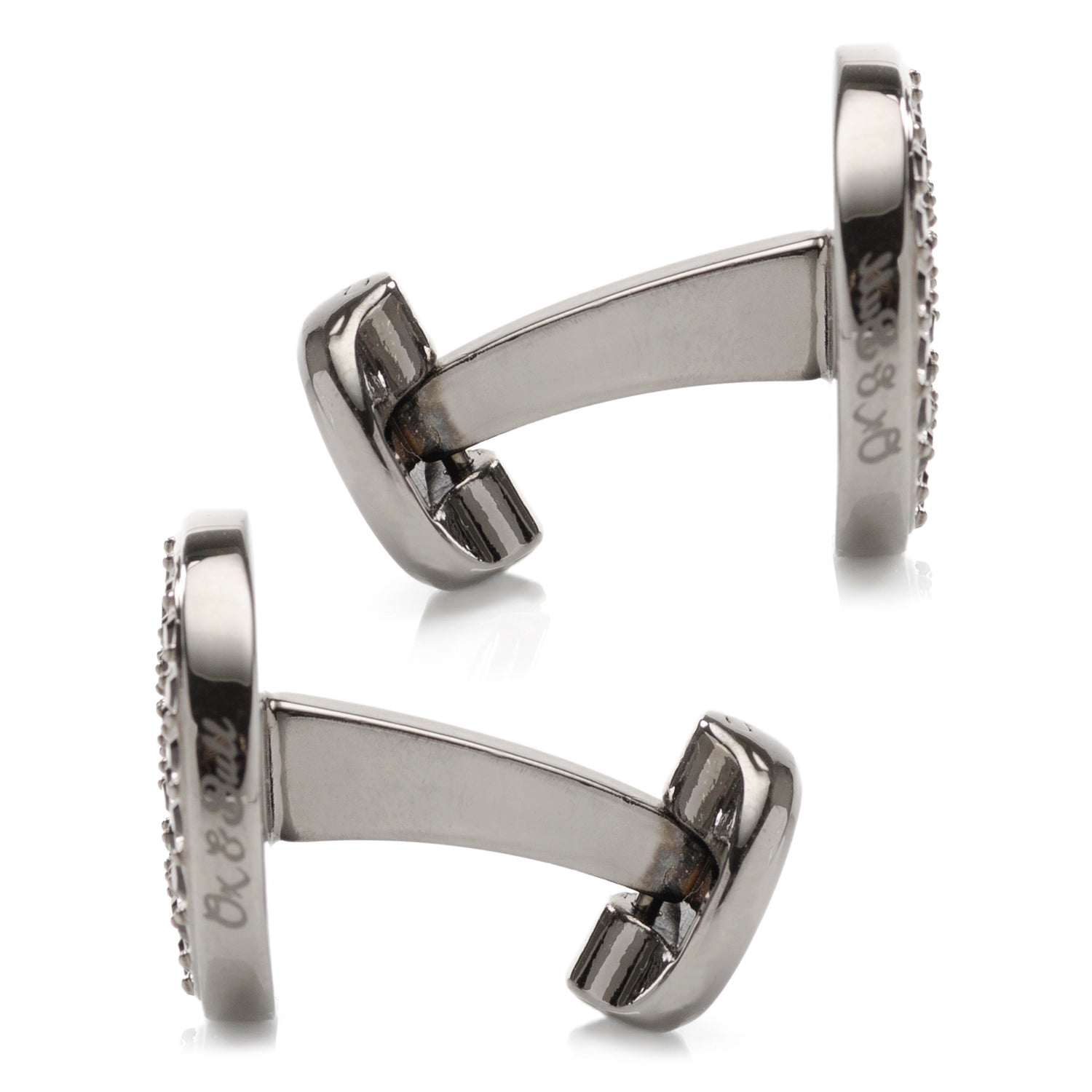 Crystal Button Pave Cufflinks Image 3