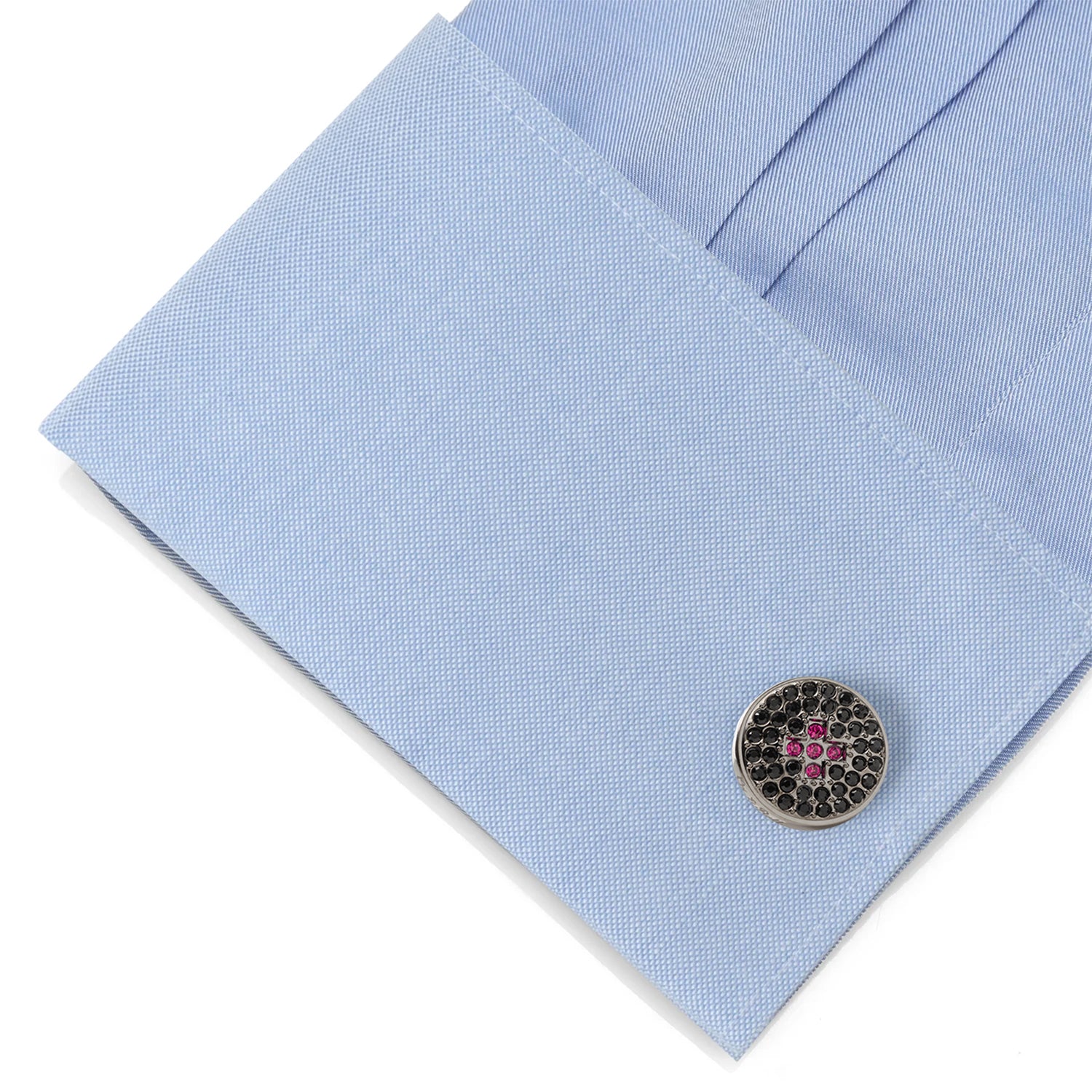 Crystal Button Pave Cufflinks Image 4
