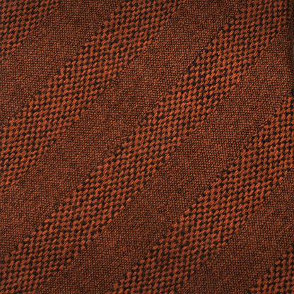 Burnt Sienna Tweed Striped Linen Men's Tie Image 5