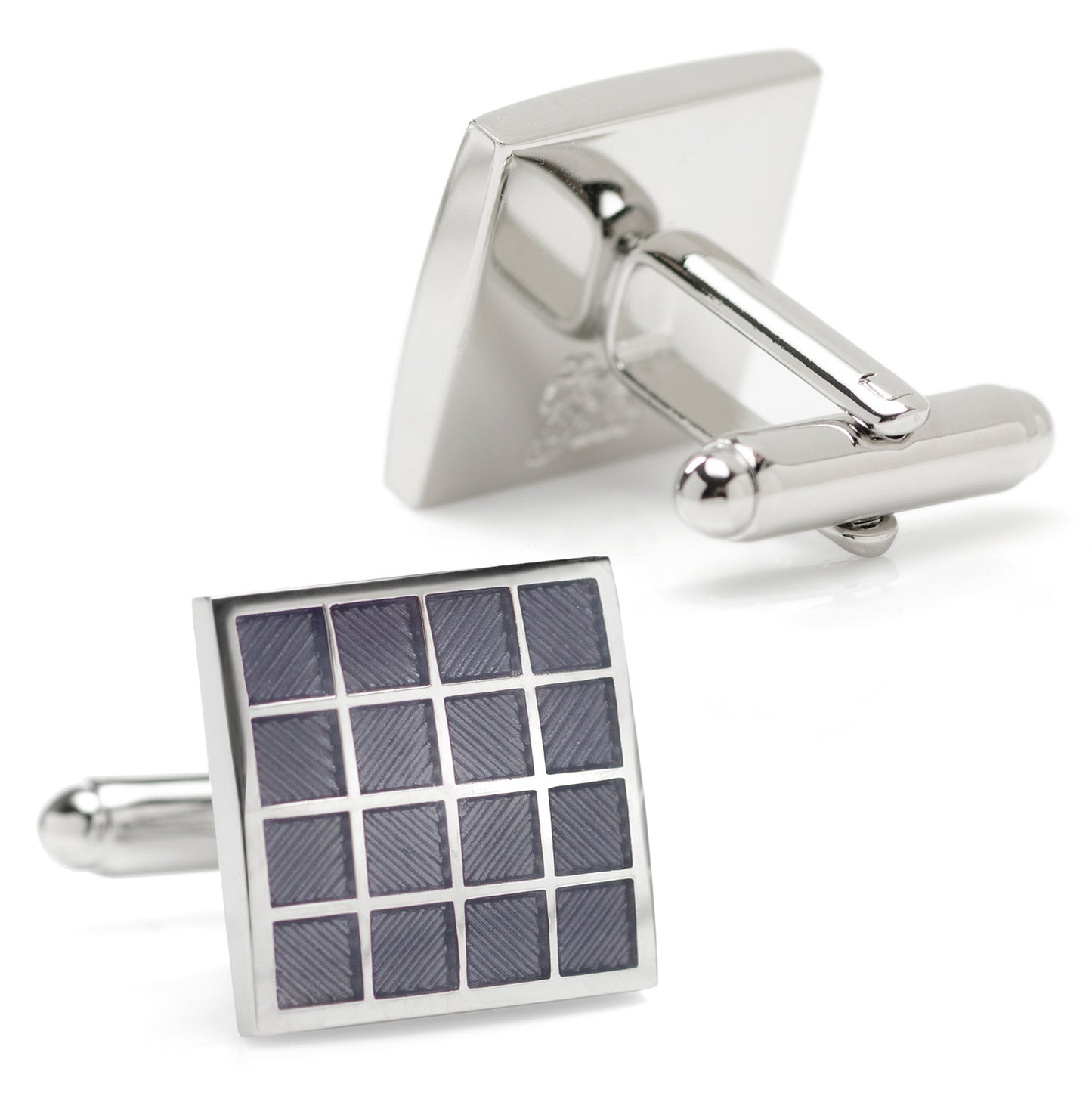 Purple Checker Square Cufflinks Image 2