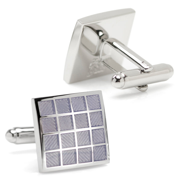 Periwinkle Checker Square Cufflinks Image 2