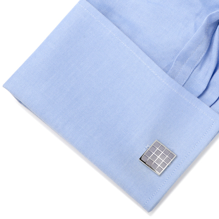 Periwinkle Checker Square Cufflinks Image 3