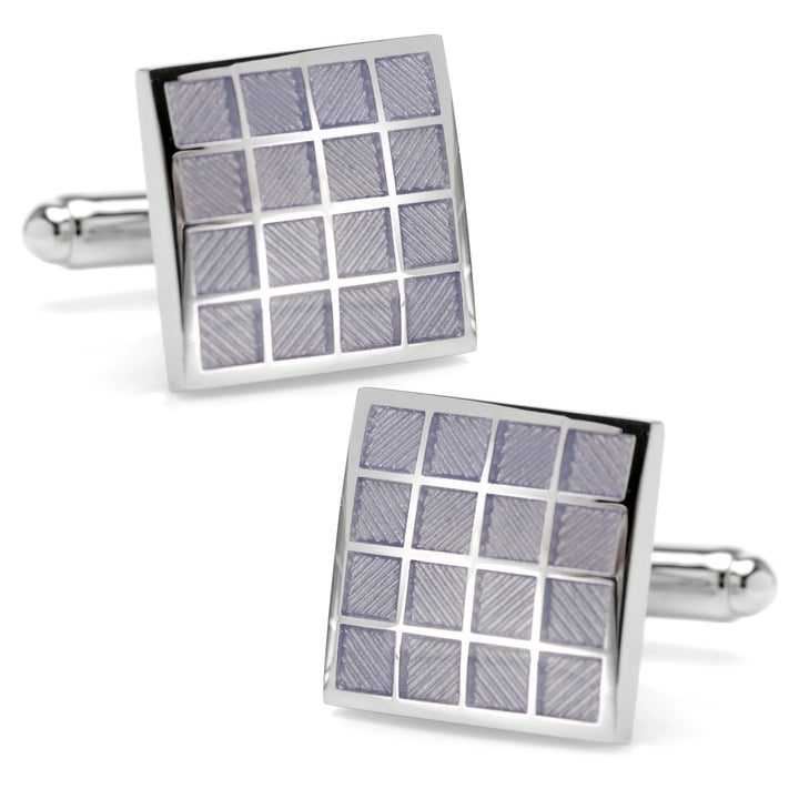 Periwinkle Checker Square Cufflinks Image 1