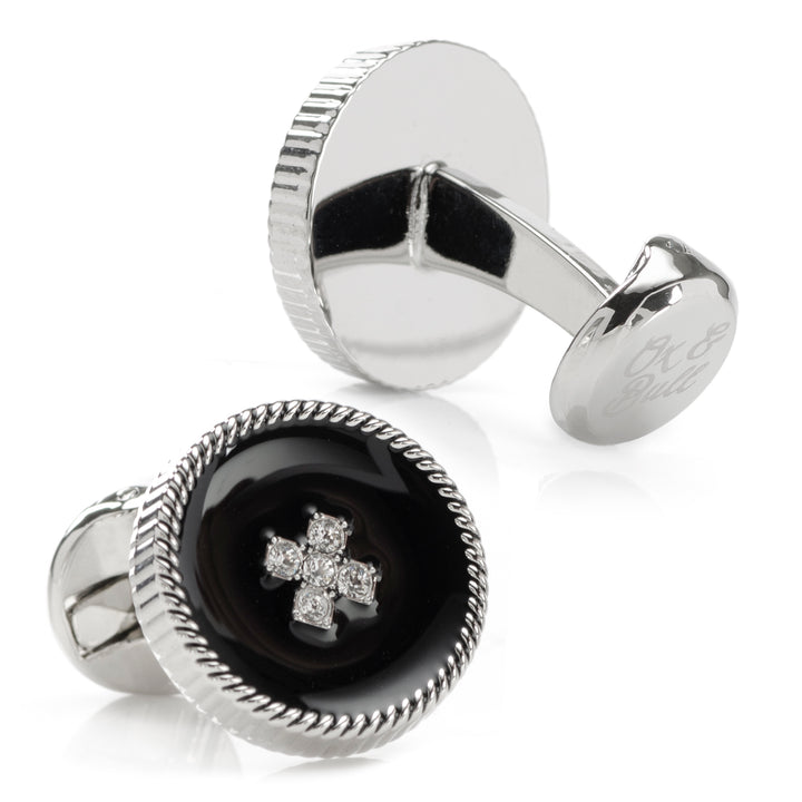 Crystal Button Rope Cufflinks Image 2