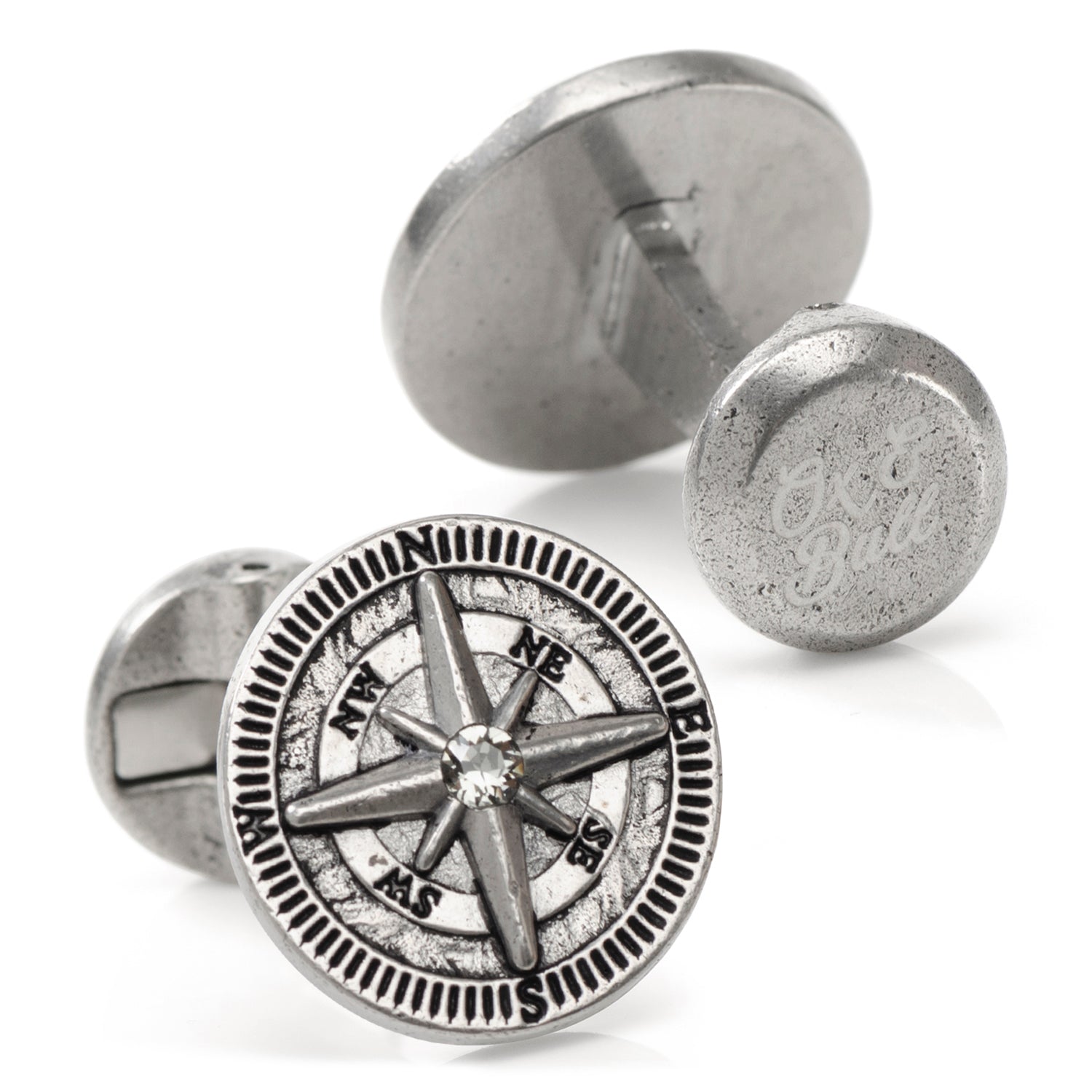 Antique Compass Stainless Steel Cufflinks Image 2