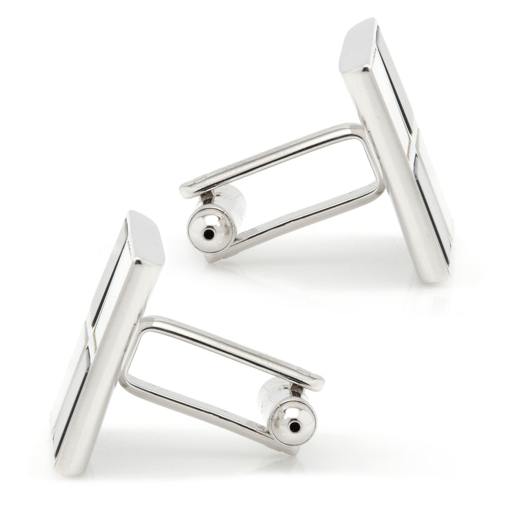 Mother of Pearl and Onyx Check Cufflinks Image 4