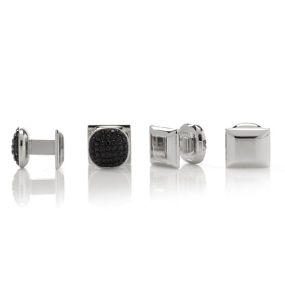 Stainless Steel Black Pave Crystal Stud Set Image 3