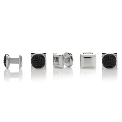 Stainless Steel Black Pave Crystal Stud Set Image 3