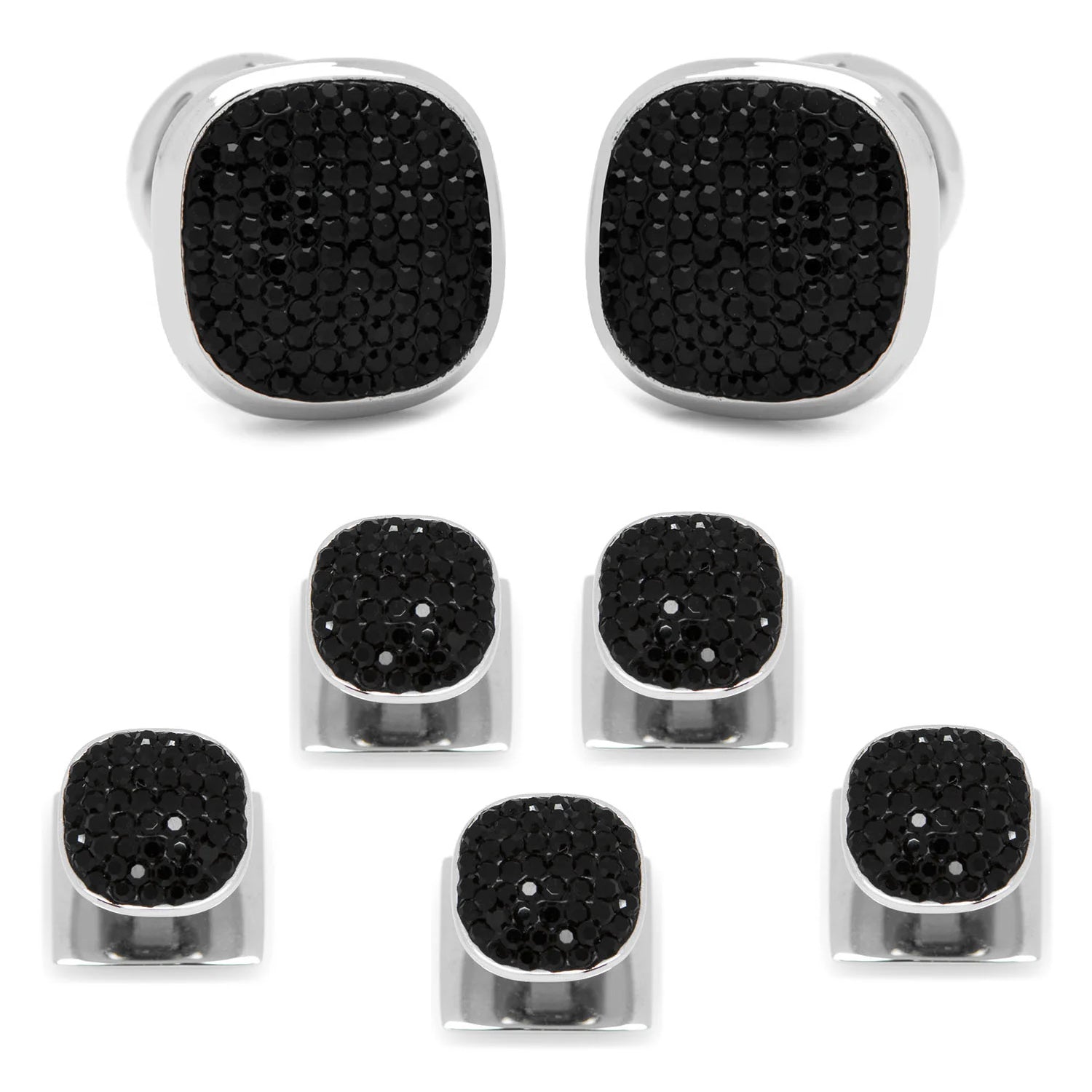 Stainless Steel Black Pave Crystal Stud Set Image 1