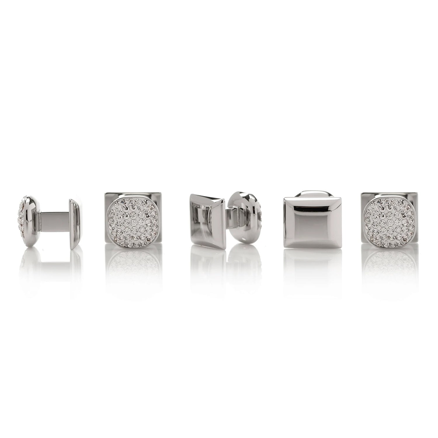 White Pave Crystal 5-Stud Set Image 3