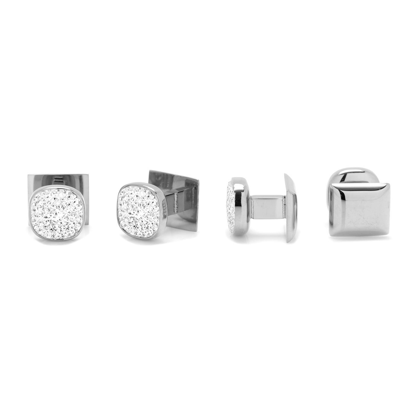 White Pave Crystal Stud Set Image 3