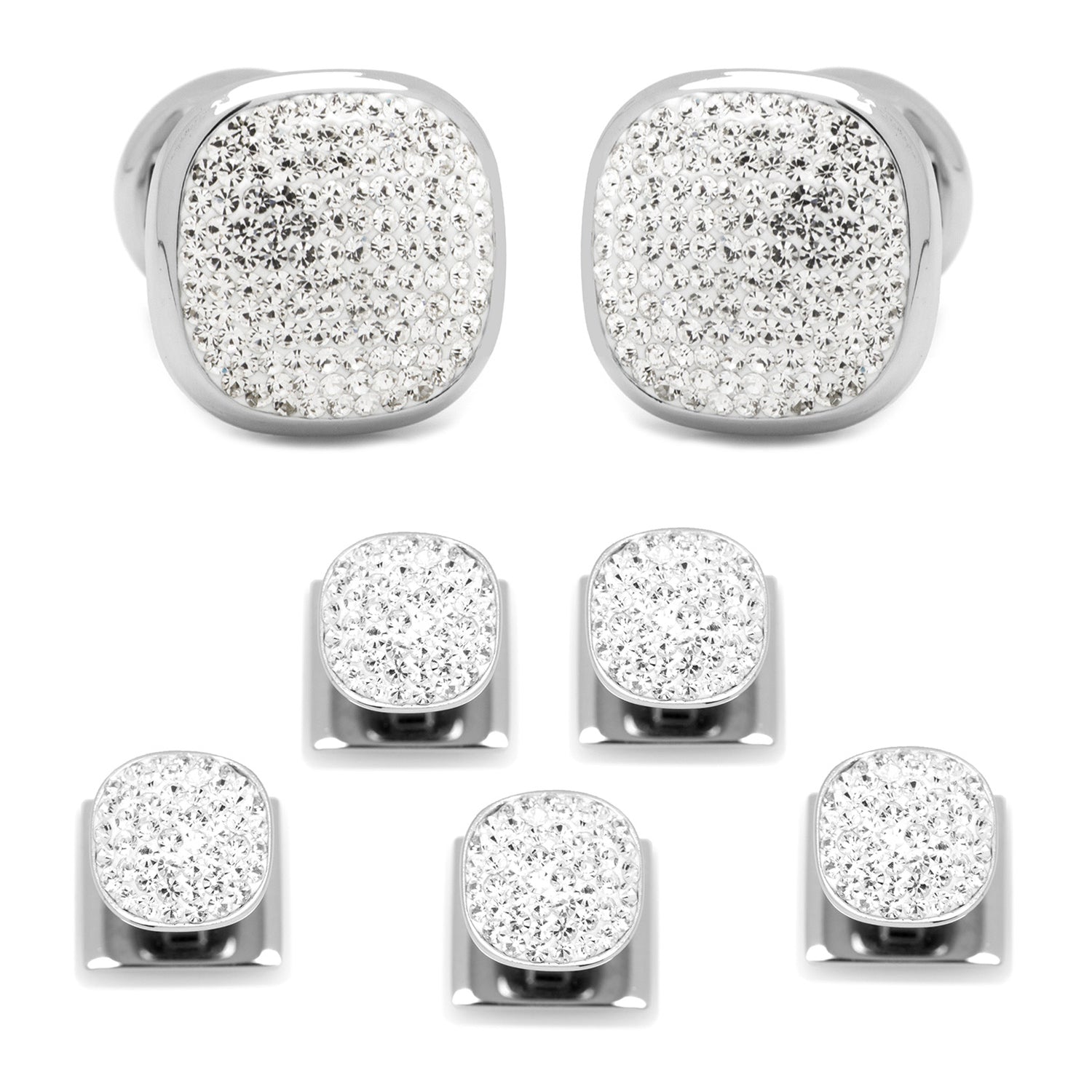 White Pave Crystal Stud Set Image 1