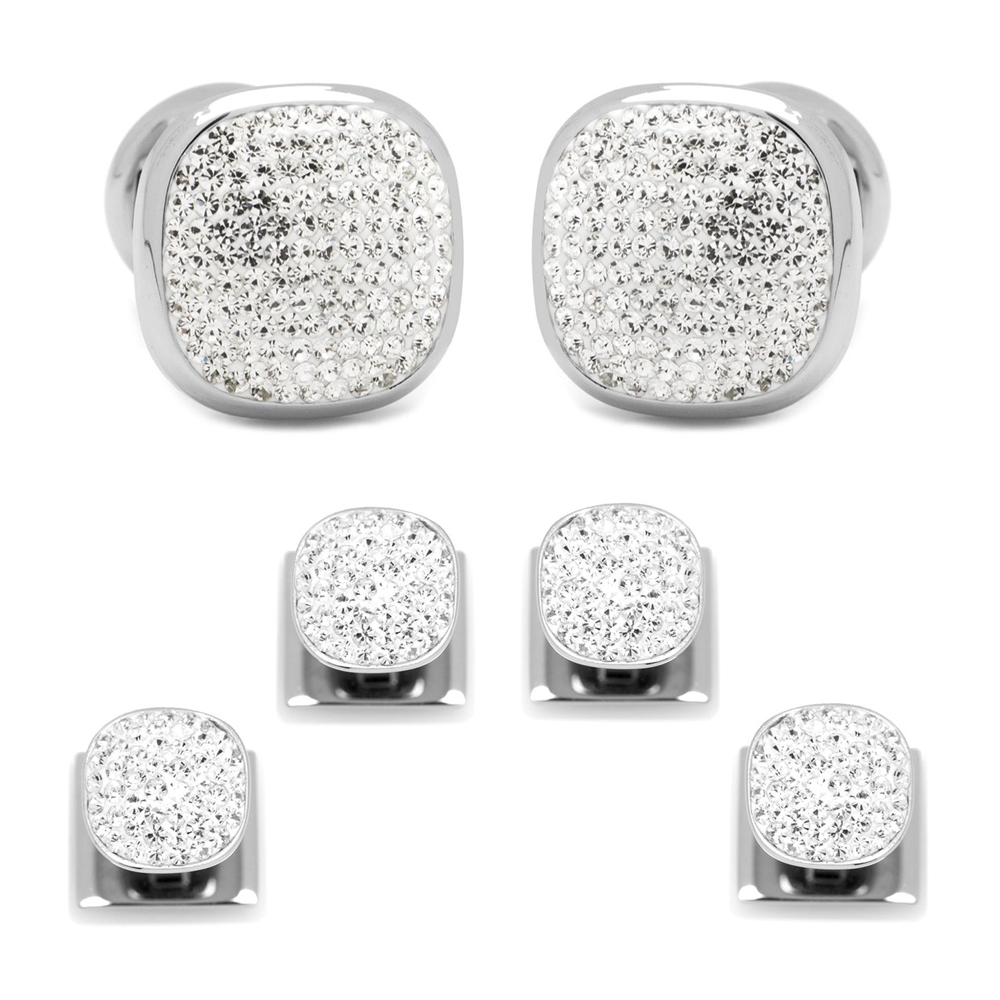 White Pave Crystal Stud Set Image 1