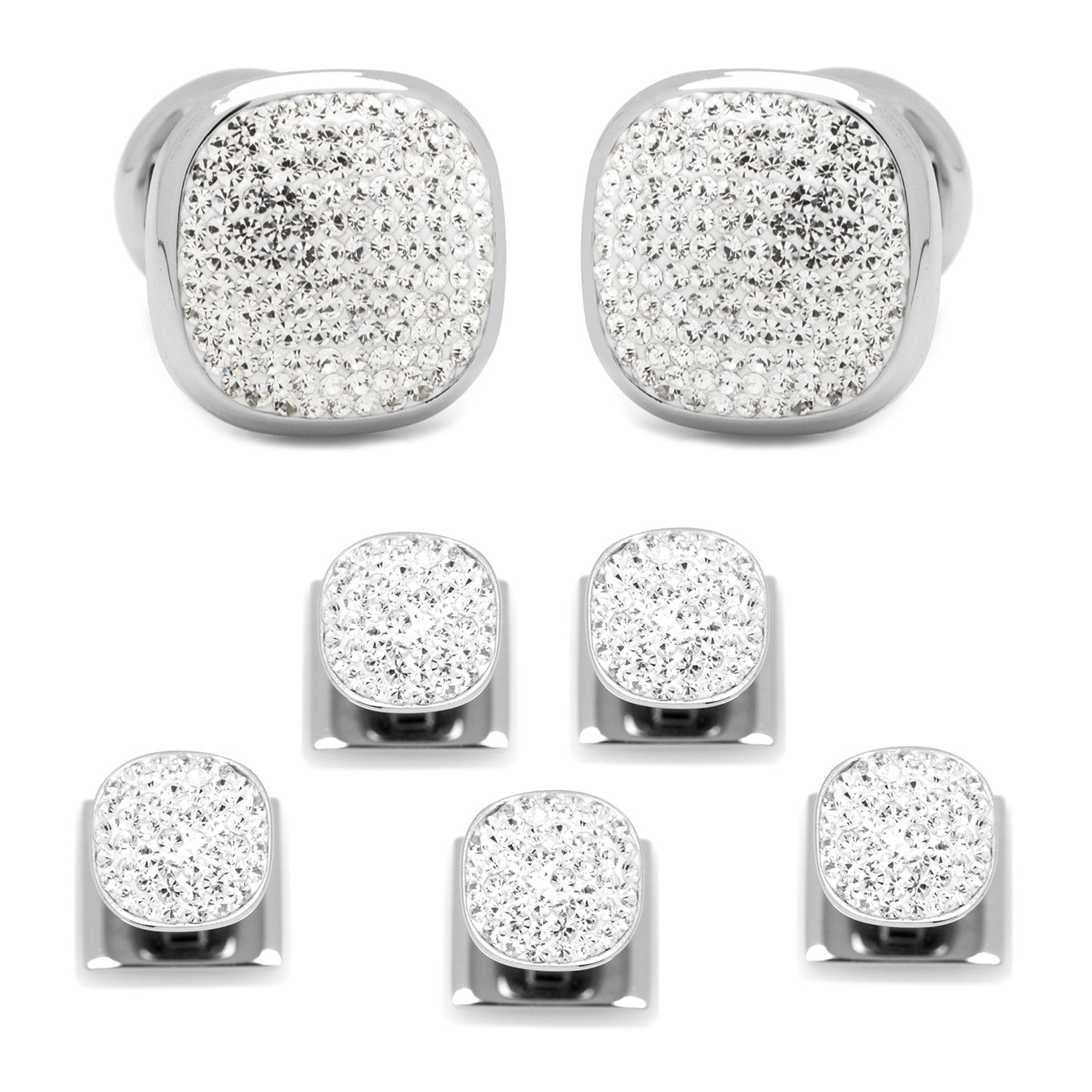 White Pave Crystal 5-Stud Set Image 1