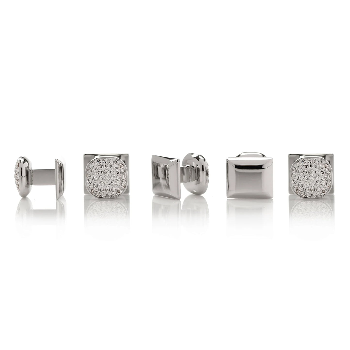 Stainless Steel White Pave Crystal 5-Studs Image 3