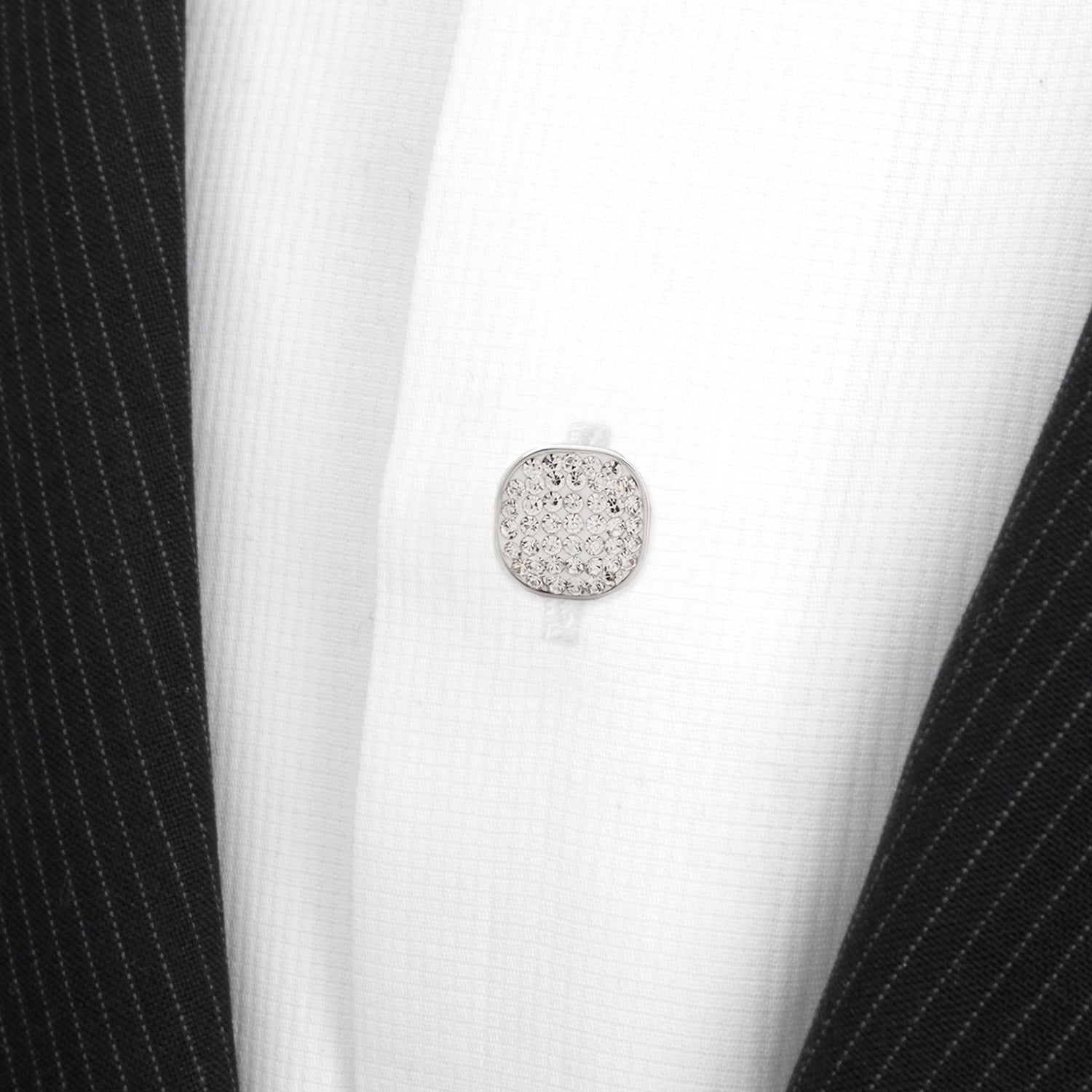 Stainless Steel White Pave Crystal 5-Studs Image 4