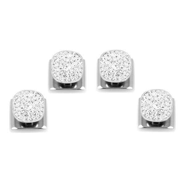 White Pave Crystal Studs Image 1