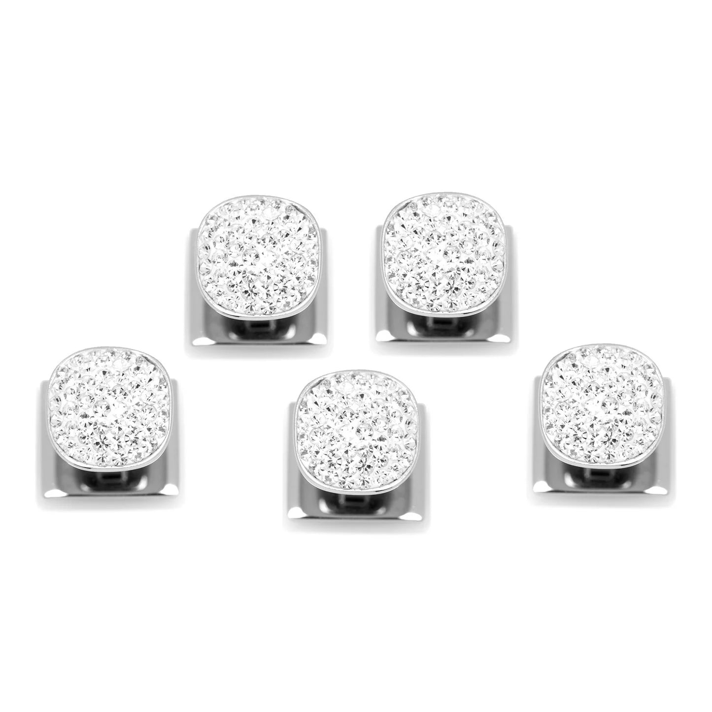 Stainless Steel White Pave Crystal 5-Studs Image 1
