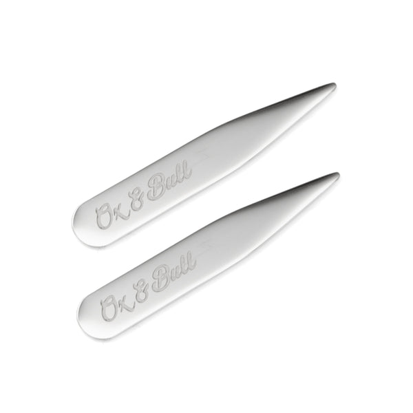 Stainless Steel Engravable Short Collar Stays Image 1