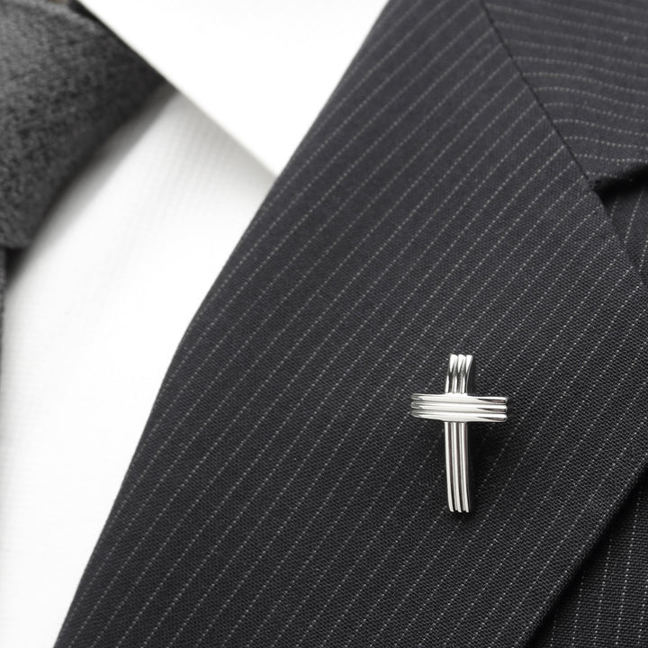 Cross Stainless Steel Lapel Pin Image 4