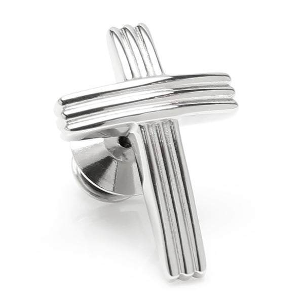 Cross Stainless Steel Lapel Pin Image 1