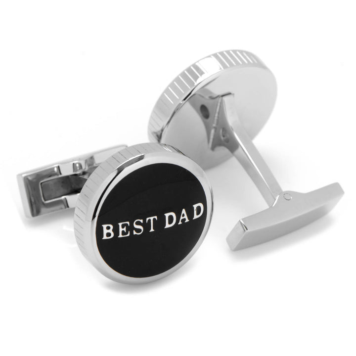 Best Dad Black Stainless Steel Cufflinks Image 2