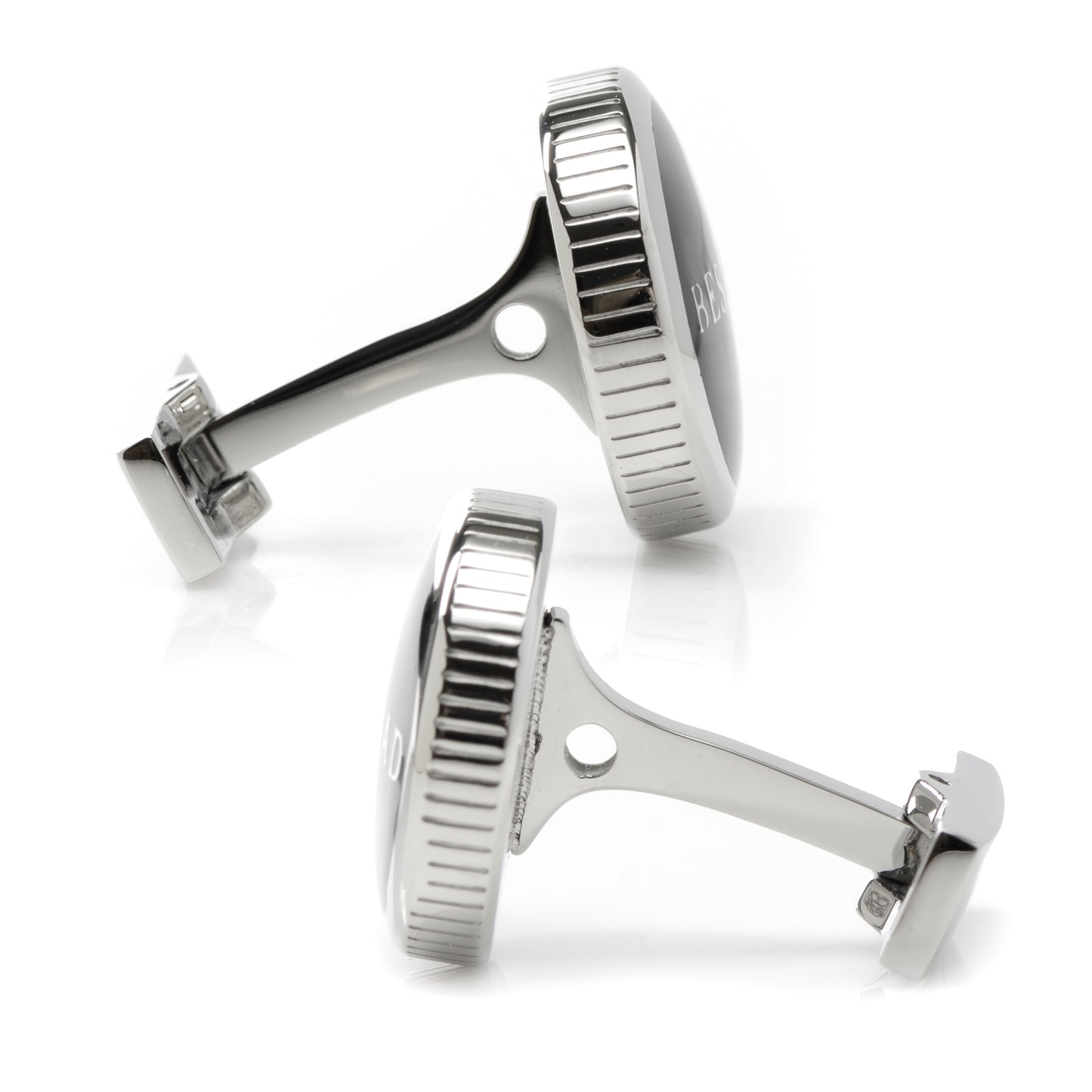 Best Dad Black Stainless Steel Cufflinks Image 4