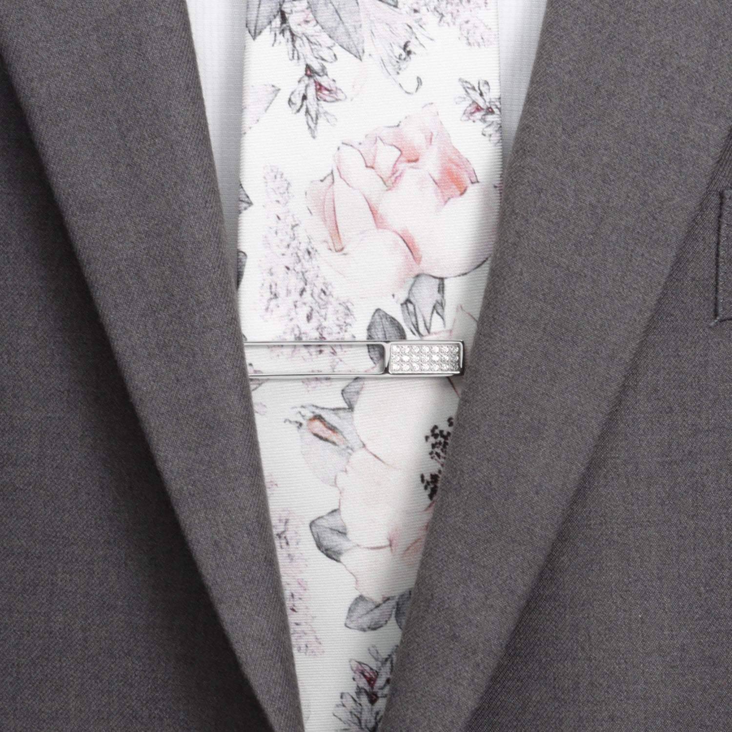 Die Cut Crystal Stainless Steel Tie Clip
 Image 2