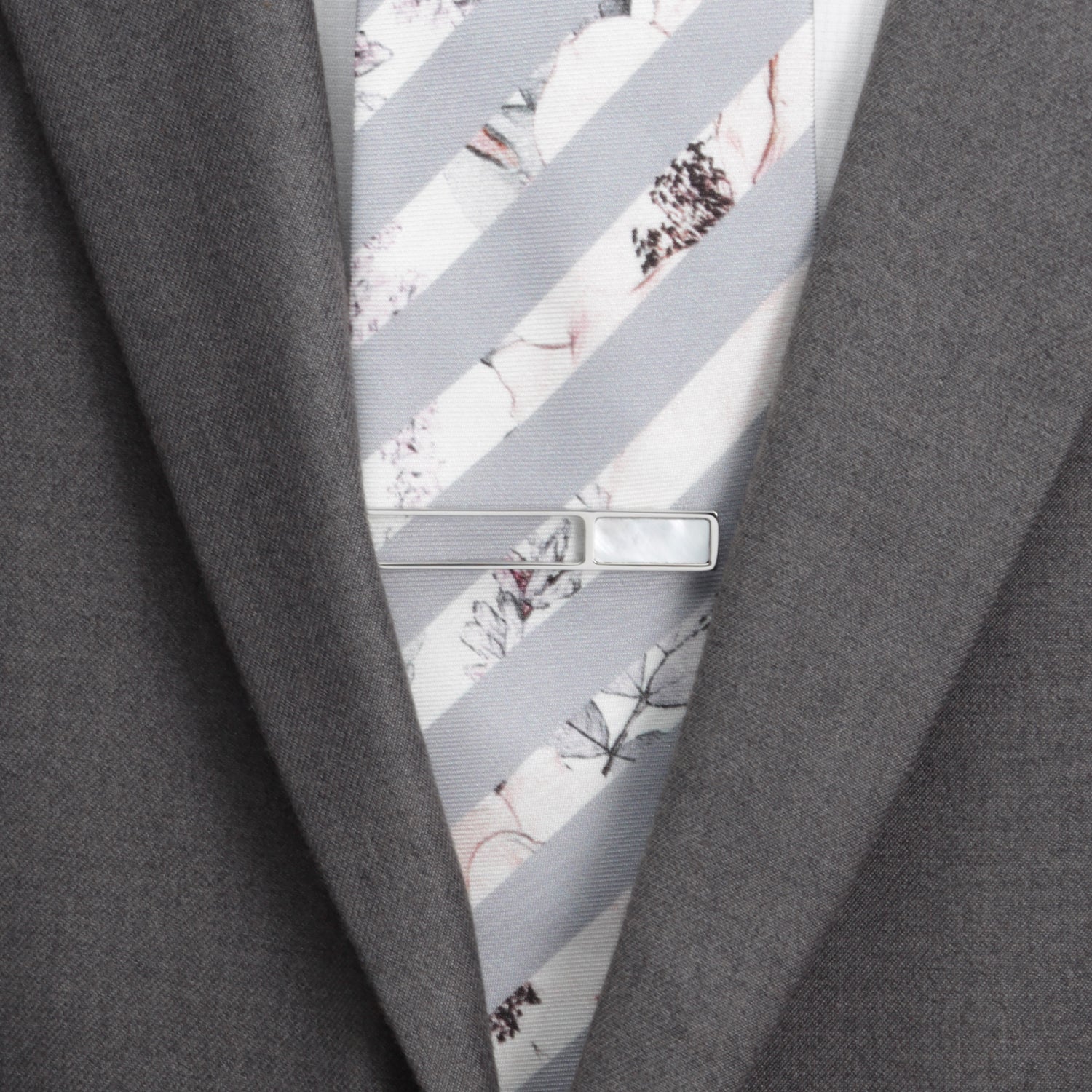 Die Cut Mother of Pearl Stainless Steel Tie Clip
 Image 2