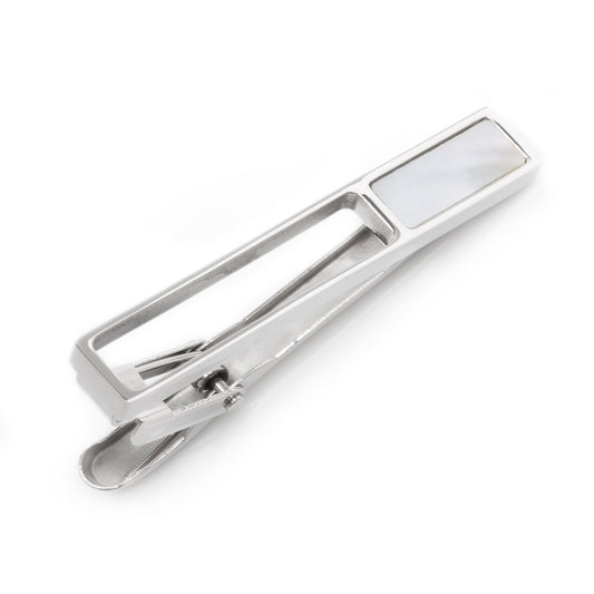 Die Cut Mother of Pearl Stainless Steel Tie Clip
 Image 1