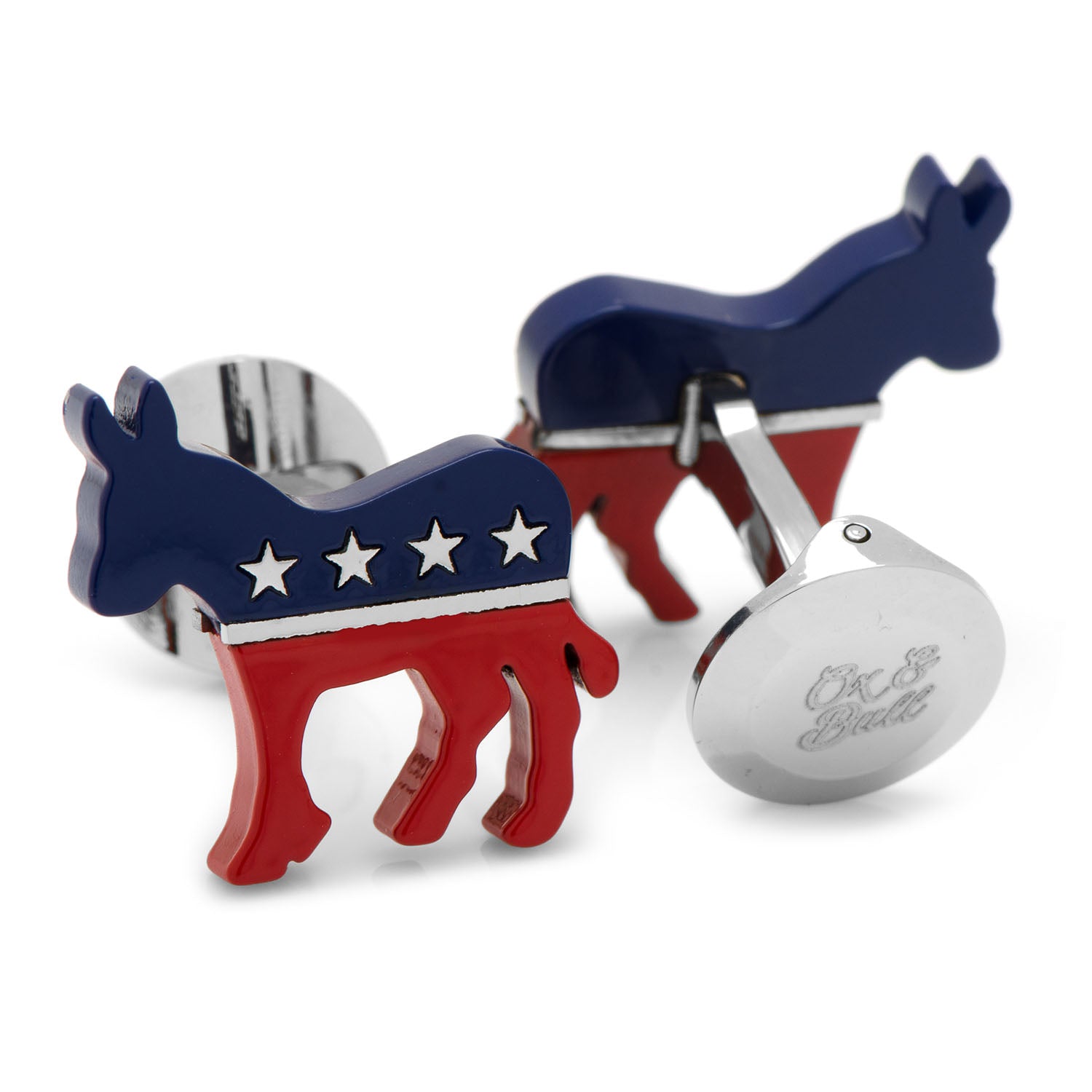 Stainless Steel Democratic Donkey Cufflinks Image 2