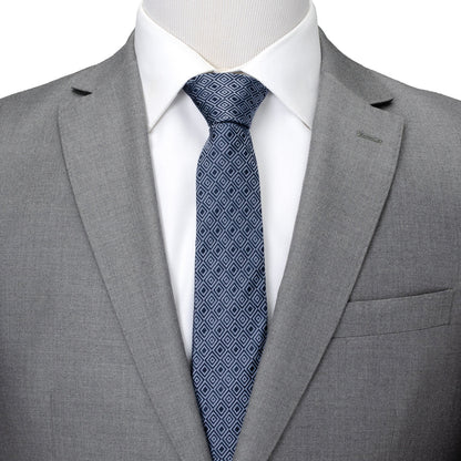 Navy Patterned Men's Tie Image 2