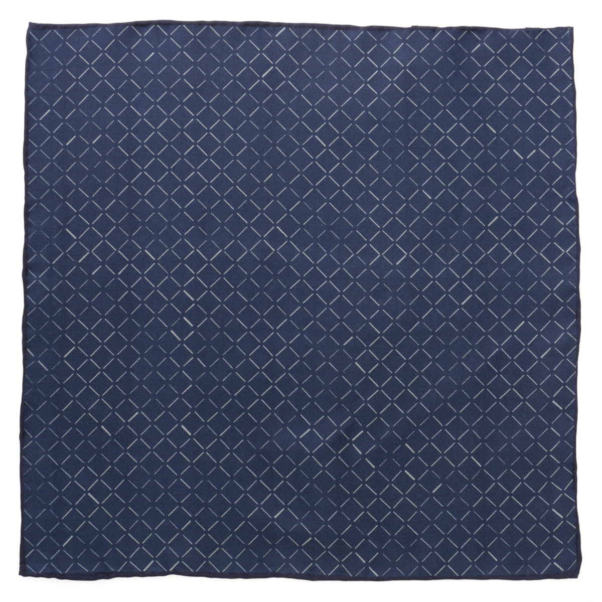 Navy Rounded Square Navy Diamond Pocket Square