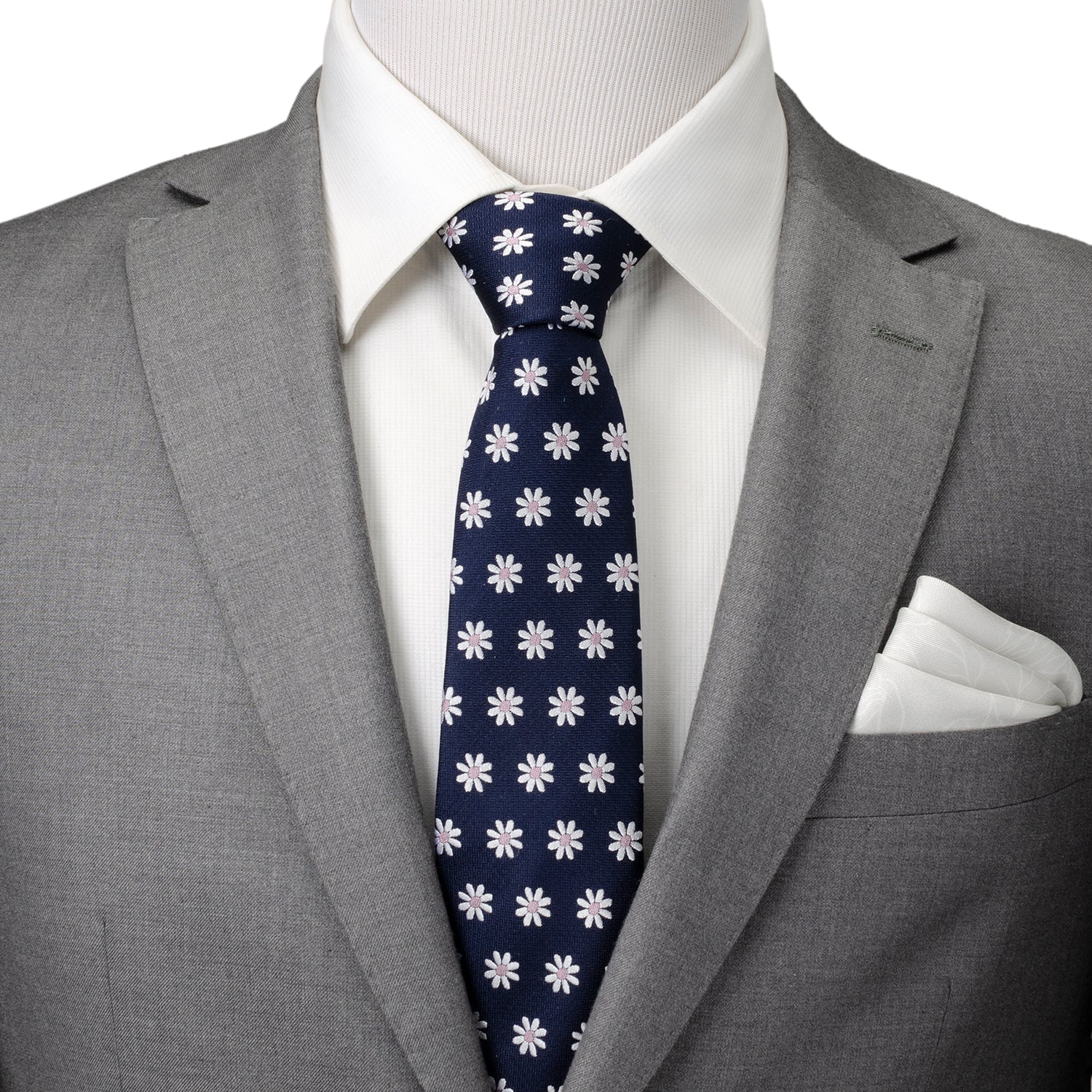 Daisy Navy Blue Men's Tie Image 2