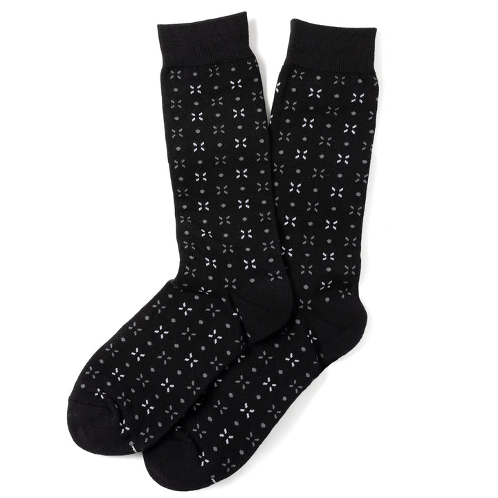 Dot Patterned Black Men's Socks Image 2