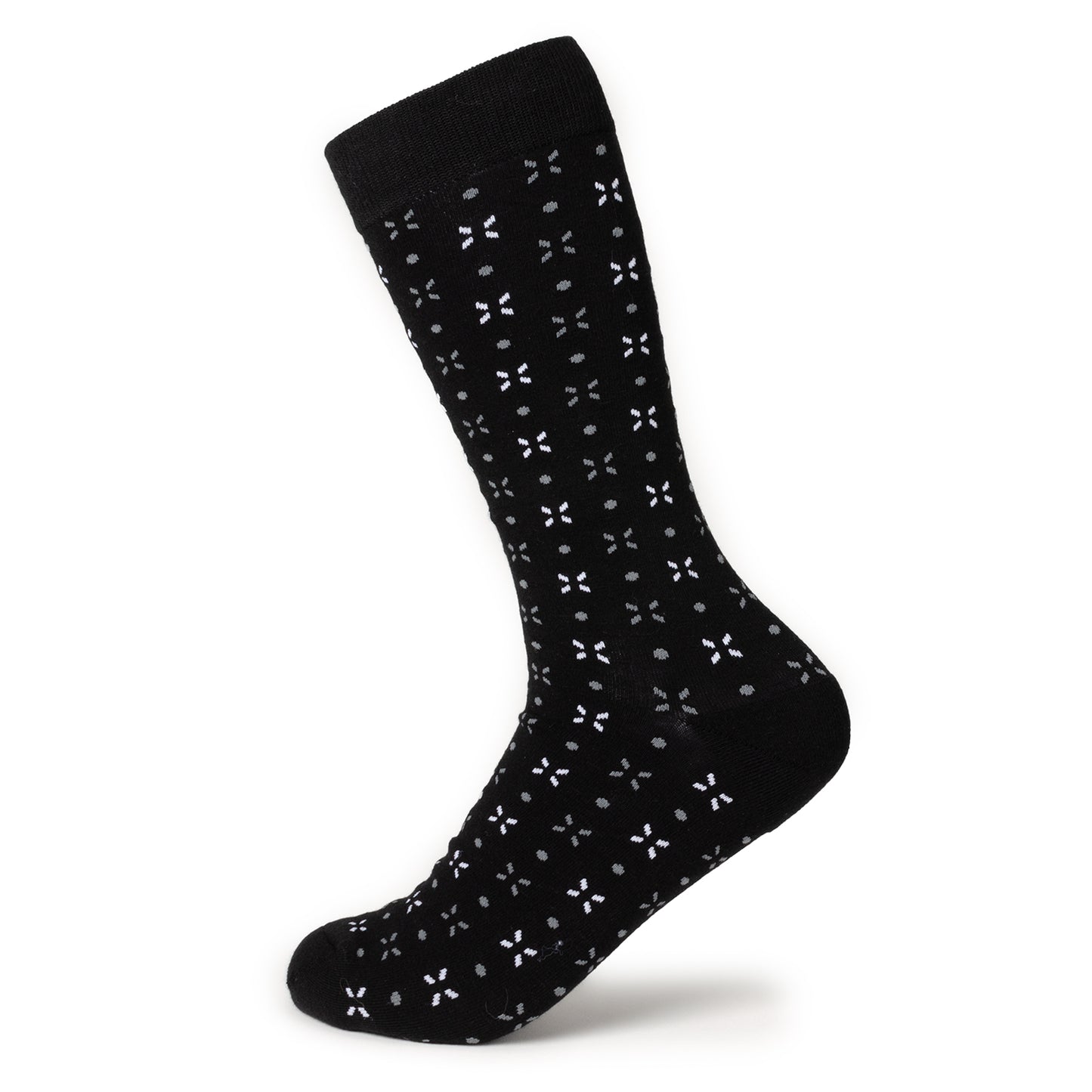 Dot Patterned Black Men's Socks Image 1