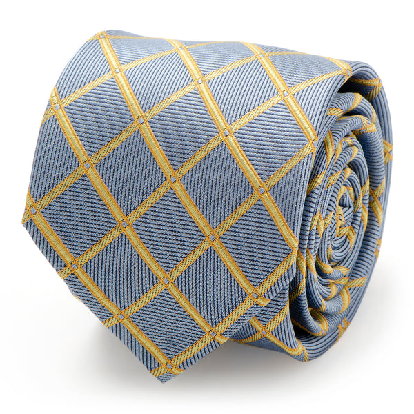 The Edward Tie (Gold Check Men's Tie)