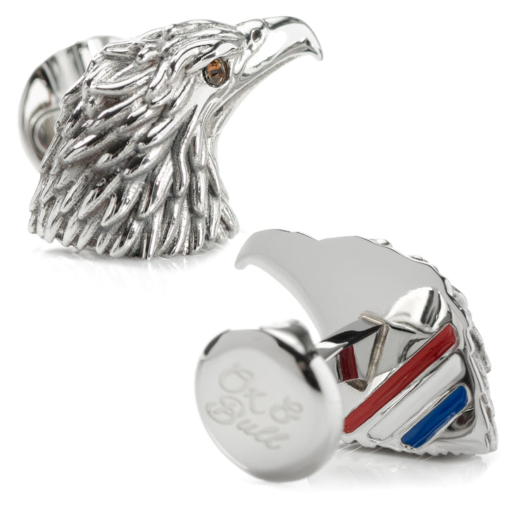Stainless Steel Eagle Head Cufflinks Image 2