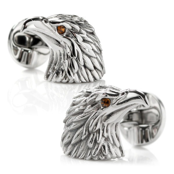 Stainless Steel Eagle Head Cufflinks Image 1