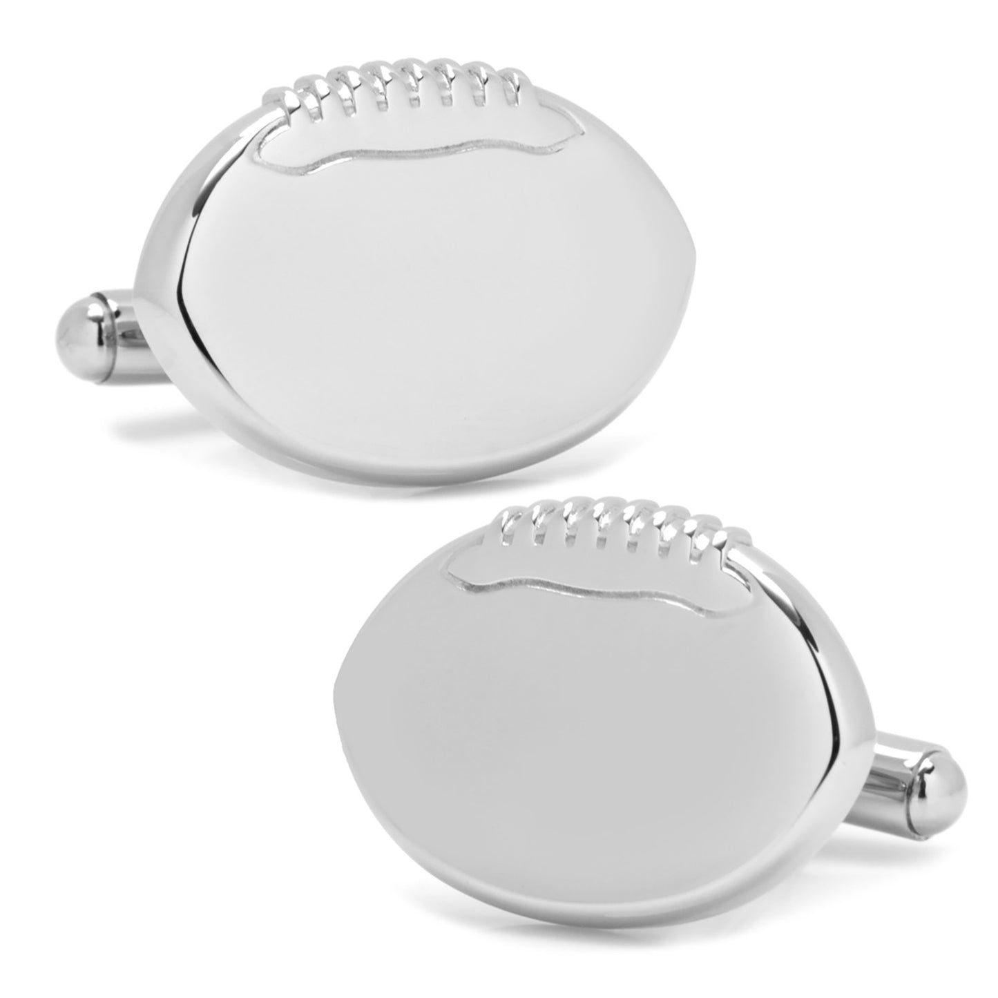 Stainless Steel Engravable Football Cufflinks Image 1