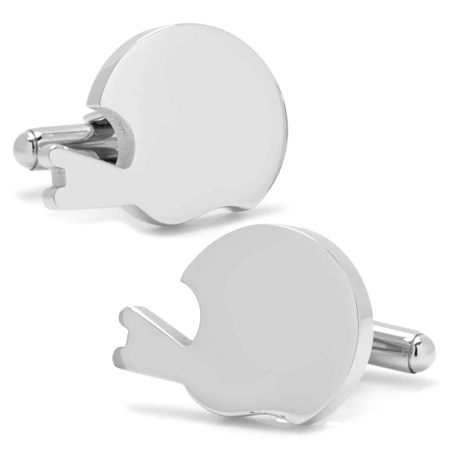 Stainless Steel Engravable Football Helmet Cufflinks Image 1