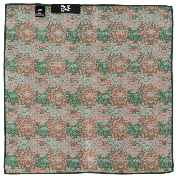 Green Floral Pocket Square Image 5
