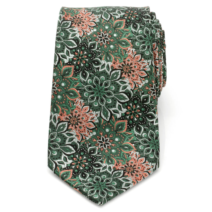 Kaleido Floral Coral Accented Men's Tie Image 3